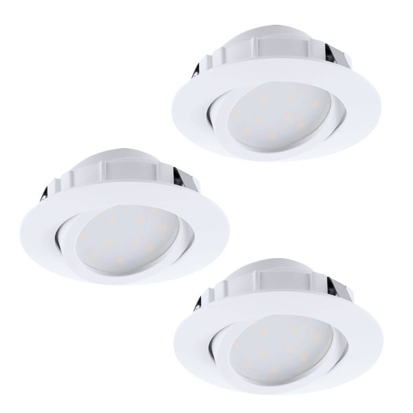 Eglo 95851 Pineda LED Einbauleuchte 3x6W schwenkbar Ø8,4cm Weiss