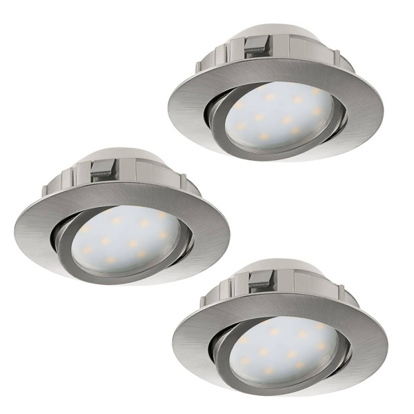 Eglo 95853 Pineda LED Einbauleuchte 3x6W schwenkbar Ø8,4cm Nickel