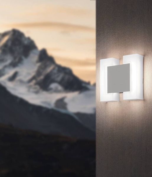 Eglo 95987 SITIA LED Außen-Wand-/Deckenleuchte 2x4,8W Nickel-Matt Weiss Warmweiss IP44