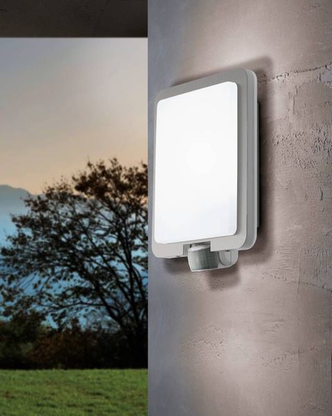 Eglo 97218 MUSSOTTO E27 Außen-Wand-/Deckenleuchte Sensor Edelstahl Weiss IP44