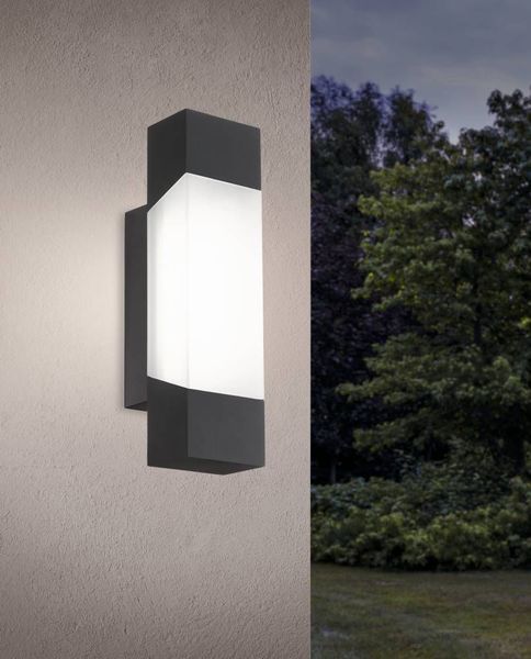 Eglo 97222 GORZANO LED Außen-Wand-/Deckenleuchte 4,8W Anthrazit Satiniert Warmweiss IP44