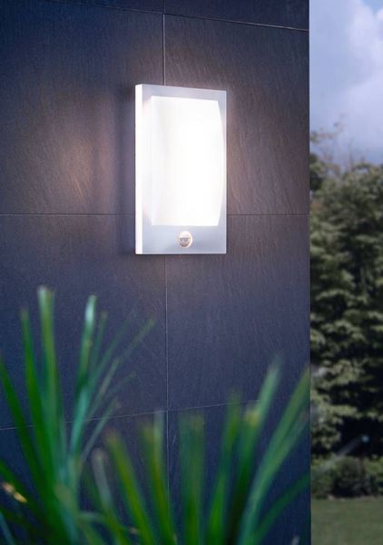 Eglo 97238 VERRES E27 Außen-Wand-/Deckenleuchte Sensor Edelstahl Weiss IP44