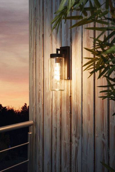 Eglo 97261 BOVOLONE E27 Außen-Wand-/Deckenleuchte Schwarz IP44