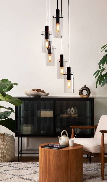 Eglo 97368 MONTEFINO E27 5-fach Hängeleuchte Ø350mm Schwarz