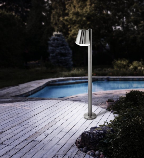 Eglo 97485 CALDIERO-C LED E27 Außen-Stehleuchte 9W 240x140mm Edelstahl Weiss IP44 9002759974855