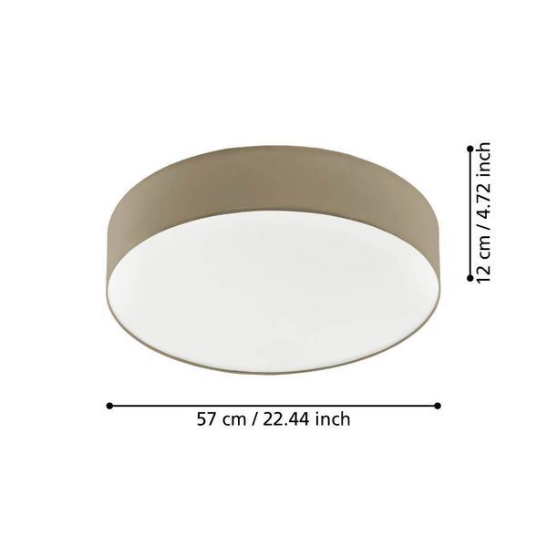Eglo 97778 ROMAO 3 LED Deckenleuchte 36W Ø570mm Weiss Taupe Weiss Fernbedienung steuerbare Lichtfarbe dimmbar