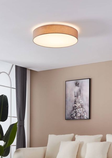 Eglo 97778 ROMAO 3 LED Deckenleuchte 36W Ø570mm Weiss Taupe Weiss Fernbedienung steuerbare Lichtfarbe dimmbar