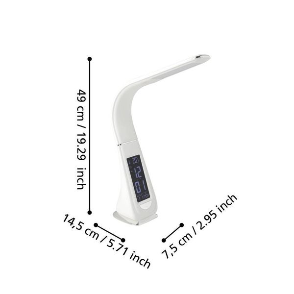 Eglo 97915 COGNOLI LED Tischleuchte 4,4W 70x100mm Weiss 3-step dimming tageslichtweiss dimmbar