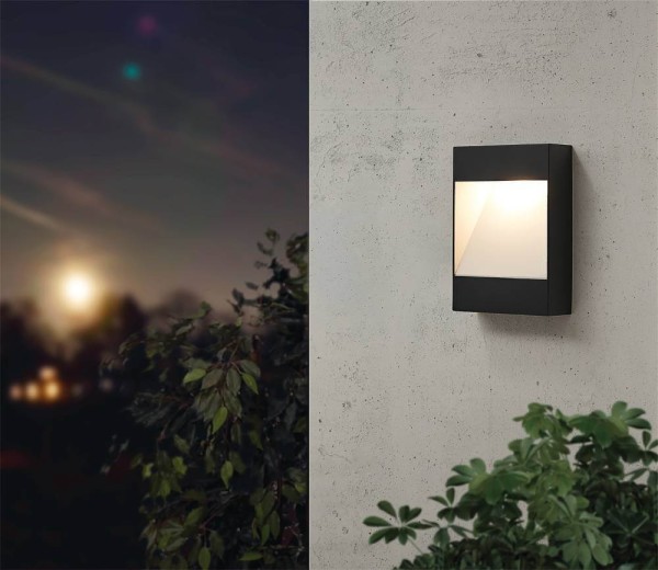 Eglo 98095 MANFRIA LED Außen-Wandleuchte 10W Anthrazit, Weiss Warmweiss IP44