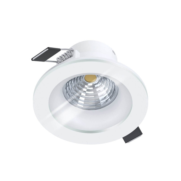 Eglo LED Einbauspot Salabate dimmbar 6W neutralweiss 4000K IP44 Weiss Klar Aluminium Glas Ø9cm 98241