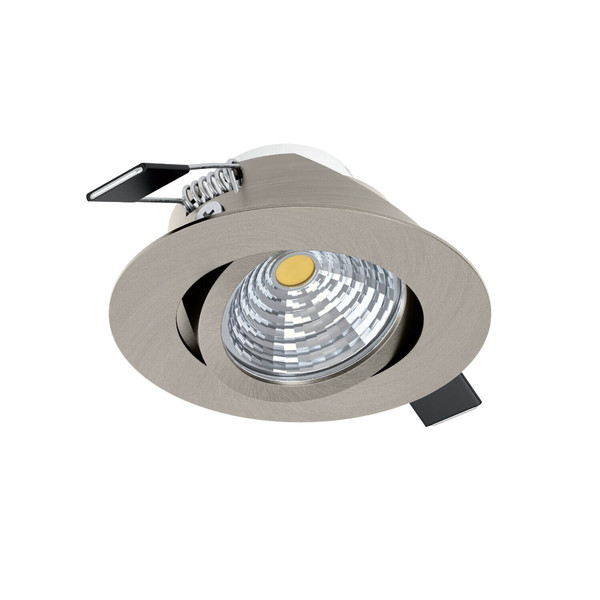 Eglo LED Einbauspot Saliceto dimmbar 4,8W warmweiss 2700K Nickel-matt Aluminium Ø9cm 98303