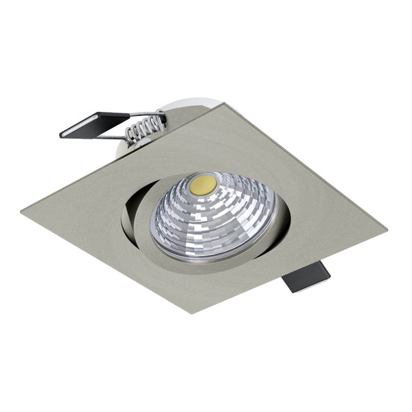 Eglo LED Einbauspot Saliceto dimmbar 4,8W warmweiss 2700K Nickel-matt Aluminium 9x9cm 98304