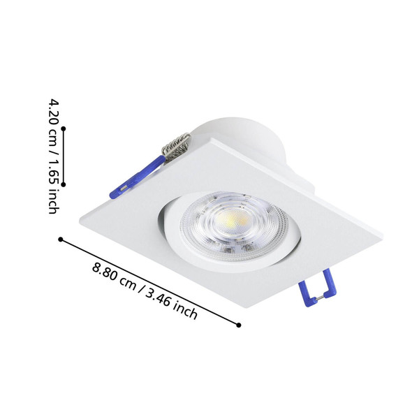Eglo LED Einbauspot Saliceto dimmbar 6,4W neutralweiss 4000K Weiss Aluminium 9x9cm 98306