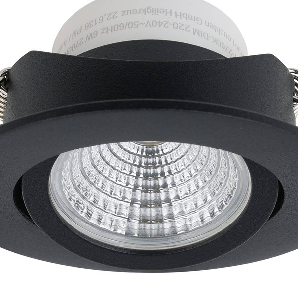 Eglo LED Einbauspot Saliceto dimmbar 4,8W warmweiss 2700K Schwarz Aluminium Ø9cm 98609
