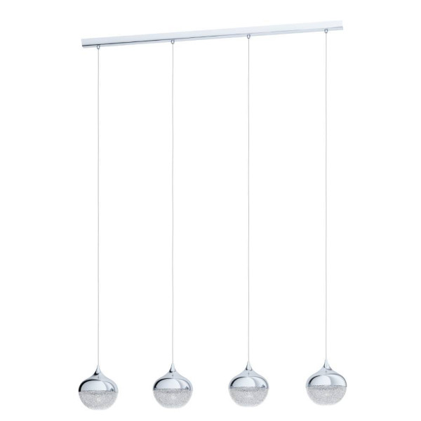 Eglo 98628 MIOGLIA 1 E14 4-fach Hängeleuchte 975x150mm Chrom Granille Weiss