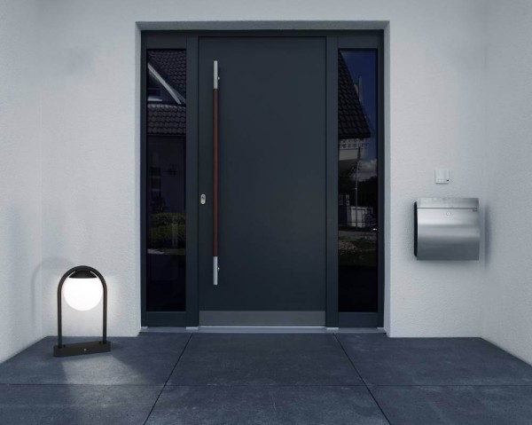 Eglo 98732 PRATA VECCHIA E27 Außen-Sockelleuchte 320x200mm Schwarz Weiss IP44