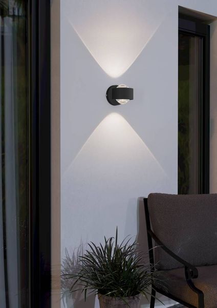 TREVIOLO Anthrazit Eglo LED Außen-Wand-/Deckenleuchte IP44 2x2,2W 98746 Warmweiss