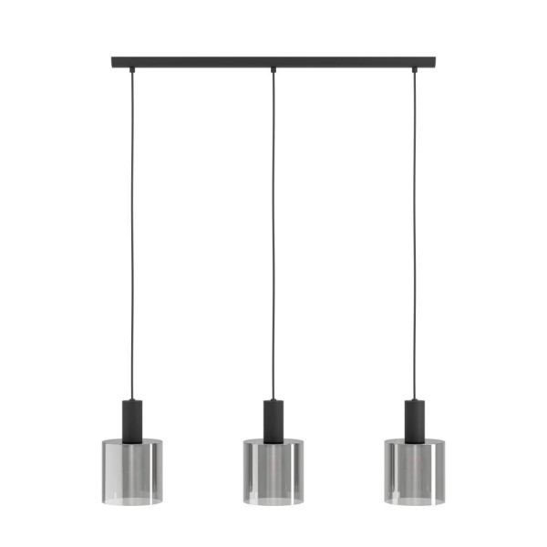 Eglo 98753 GOROSIBA E27 3-fach Hängeleuchte 850x150mm Schwarz-Transparent