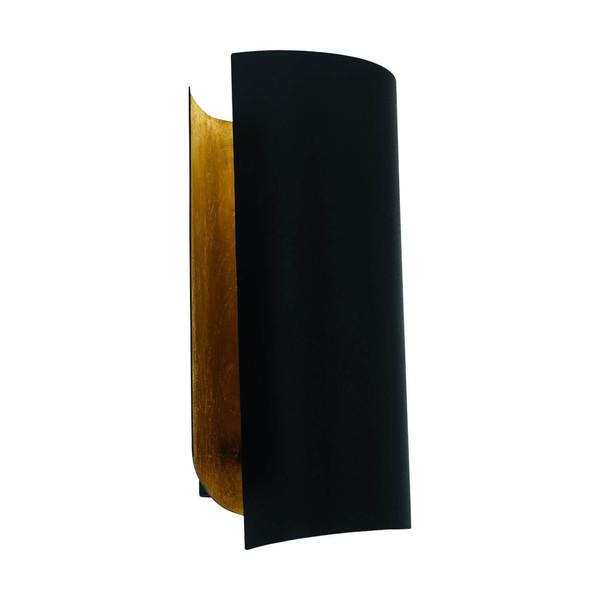 Eglo Wandleuchte Falicetto E27 Schwarz Gold Stahl 25x16cm 98759