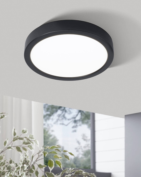 Eglo LED Aufbauleuchte Fueva 5 dimmbar 17W warmweiss 3000K Schwarz Stahl Ø21cm 99263