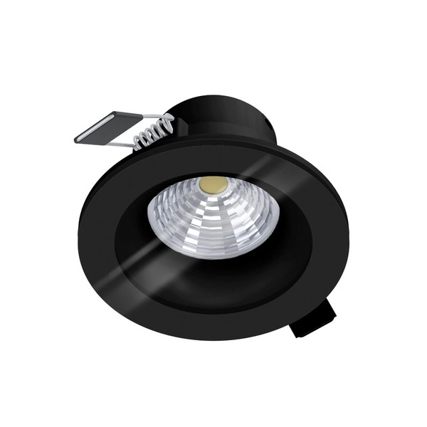 Eglo LED Einbauspot Salabate dimmbar 6W warmweiss 2700K IP44 Schwarz Klar Aluminium Glas Ø9cm 99493