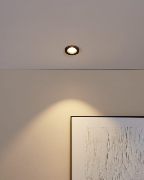 Eglo LED Einbauspot Salabate dimmbar 6W warmweiss 2700K IP44 Schwarz Klar Aluminium Glas Ø9cm 99493