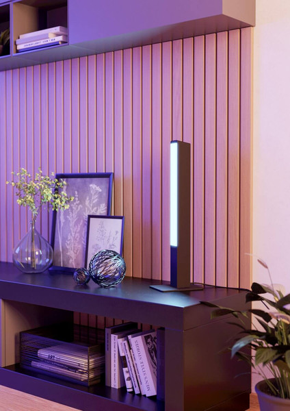 Eglo LED Tischleuchte Simolaris-Z Smart dimmbar 16W RGB CCT warm-/tageslichtweiss 2700-6500K Zigbee Schwarz Aluminium Stahl 51,5x5,5cm 99604