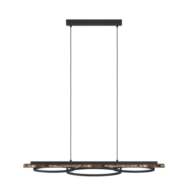 Eglo 99624 BOYAL LED 2-fach Hängeleuchte 2x12,5W, 1x15,5W 1010x400mm Schwarz Braun Weiss warmweiss dimmbar