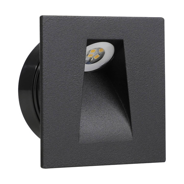Eglo LED Einbauspot Mecinos 2W warmweiss 3000K Schwarz Stahl 8x8cm 99644