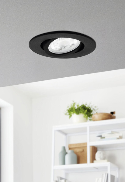 Eglo LED Einbauspot Saliceto-Z Smart dimmbar 4,7W RGB CCT warm-/tageslichtweiss 2700-6500K Zigbee Schwarz Aluminium Ø9cm 99669