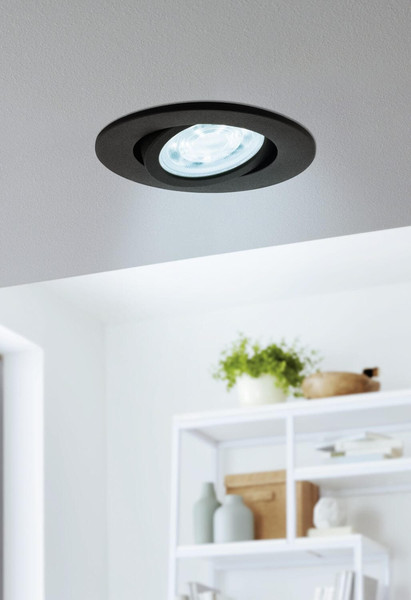Eglo LED Einbauspot Saliceto-Z Smart dimmbar 4,7W RGB CCT warm-/tageslichtweiss 2700-6500K Zigbee Schwarz Aluminium Ø9cm 99669