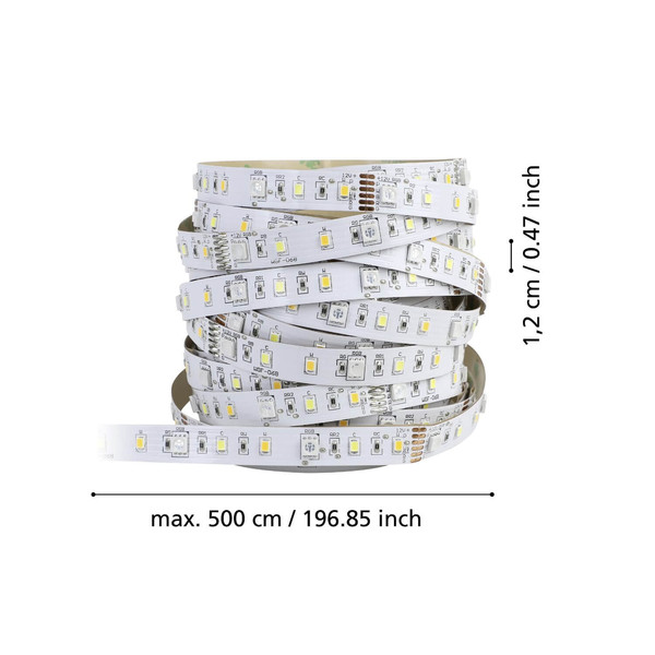 Eglo LED-Streifen LED Stripe-Z Smart dimmbar 11W RGB CCT warm-/tageslichtweiss 2700-6500K Zigbee Weiss 5m 99686