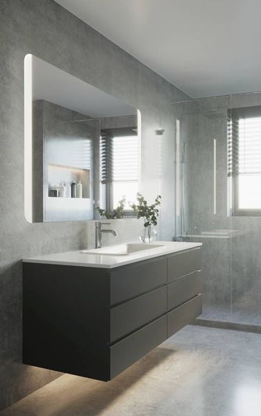 Eglo 99854 BUENAVISTA 2 LED Wand-/Deckenleuchte 4x6,2W Touchschalter Spiegelleuchte Silber Steuerbare Lichtfarbe IP44