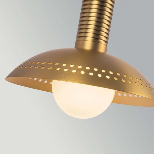 Elstead Arden LED Wandleuchte dimmbar warmweiss 6W Gold gebürstet Alu Stahl Opalglas 36cm