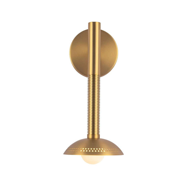 Elstead Arden LED Wandleuchte dimmbar warmweiss 6W Gold gebürstet Alu Stahl Opalglas 36cm