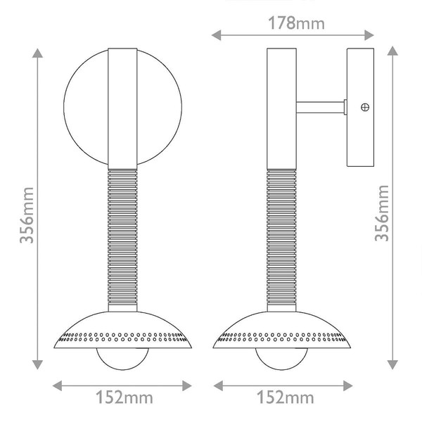 Elstead Arden LED Wandleuchte dimmbar warmweiss 6W Mattschwarz-Walnuss Alu Stahl Opalglas 36cm