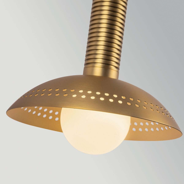 Elstead Arden LED Wandleuchte 2-flammig dimmbar warmweiss 11W Gold gebürstet Alu Stahl Opalglas 57cm
