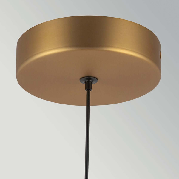 Elstead Arden LED Pendelleuchte dimmbar warmweiss 6W Gold gebürstet Alu Stahl Opalglas Ø15cm