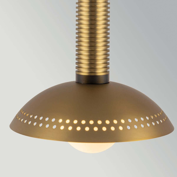 Elstead Arden LED Pendelleuchte dimmbar warmweiss 6W Gold gebürstet Alu Stahl Opalglas Ø15cm