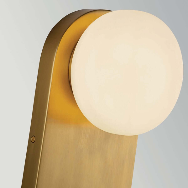 Elstead Ariel Wandleuchte E27 Gold gebürstet Stahl Opalglas 32cm
