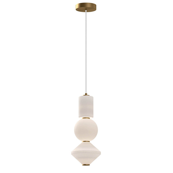 Elstead Bijou LED Pendelleuchte Altgold Opal matt
