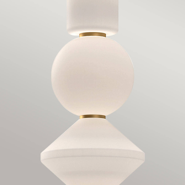 Elstead Bijou LED Pendelleuchte Altgold Opal matt