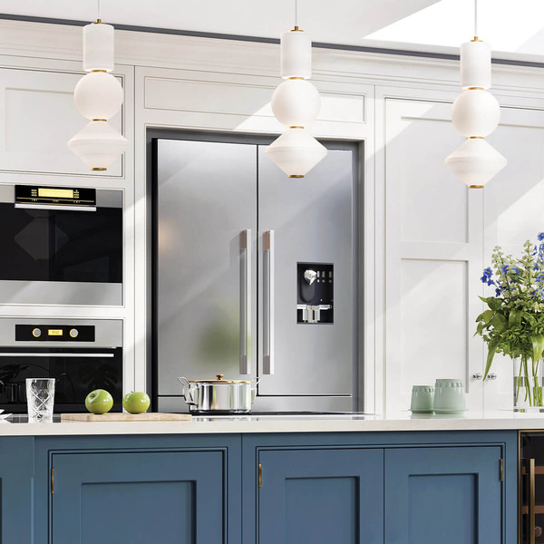 Elstead Bijou LED Pendelleuchte Altgold Opal matt