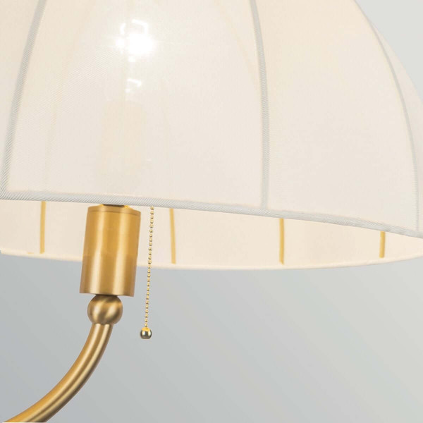 Elstead Crosby Stehleuchte E27 Creme-Gold Stahl Stoffschirm 173cm