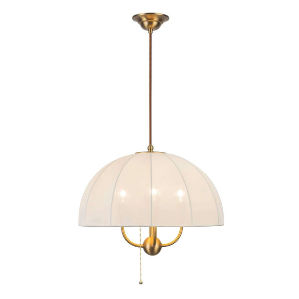 Elstead Crosby Pendelleuchte 4-flammig E14 Creme-Gold Stahl Stoffschirm Ø46cm