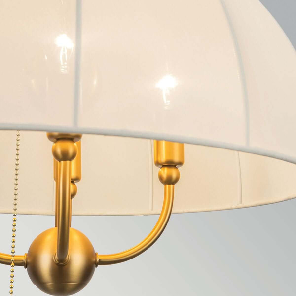 Elstead Crosby Pendelleuchte 4-flammig E14 Creme-Gold Stahl Stoffschirm Ø46cm