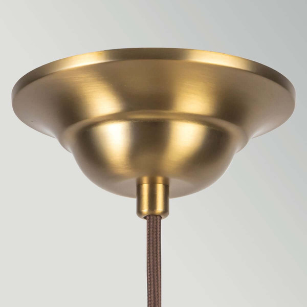 Elstead Crosby Pendelleuchte 4-flammig E14 Creme-Gold Stahl Stoffschirm Ø46cm