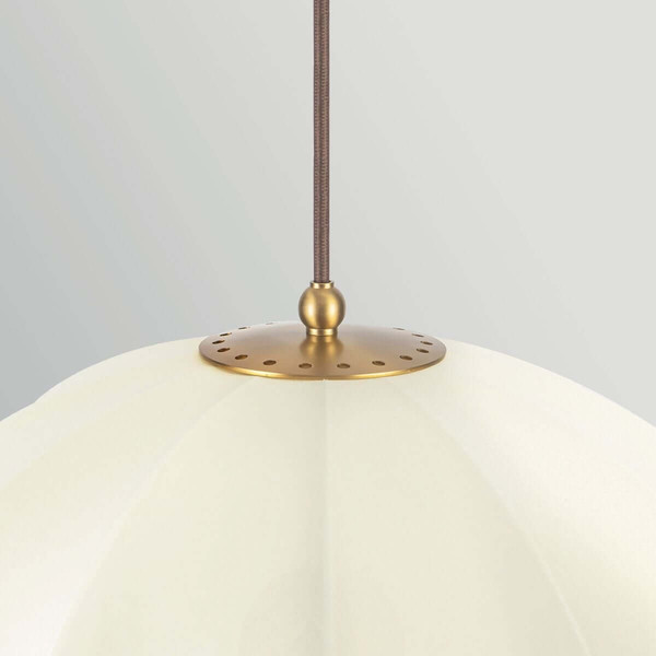 Elstead Crosby Pendelleuchte 4-flammig E14 Creme-Gold Stahl Stoffschirm Ø46cm