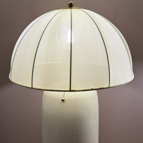 Elstead Crosby Tischleuchte E27 Creme-Gold Stahl Stoffschirm 70cm