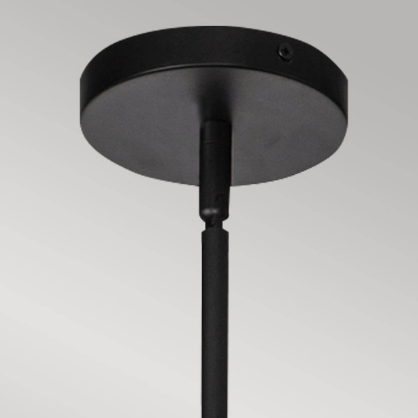 Elstead Daphne Pendelleuchte E27 mattschwarz Naturfarben